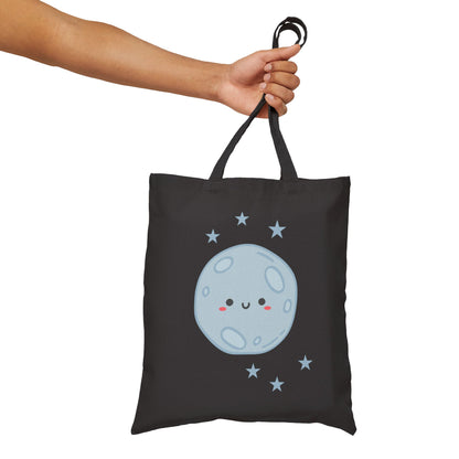 Moon & Stars Cotton Canvas Tote Bag — Travel Tote